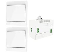 DieseRC Commutateur de lumière cinétique sans fil avec interrupteur de sécurité radiofréquence et récepteur de relais 1000 W avec fusible, sans batterie, interrupteur auto-générant (2 voies 1 kit de