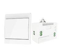 DieseRC Commutateur de lumière cinétique sans fil avec interrupteur de sécurité radiofréquence et récepteur de relais 1000 W avec fusible, sans batterie, interrupteur auto-générant (1 voie 1 touche)