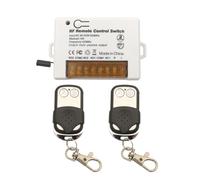 DieseRC Commutateur de télécommande de relais sans fil 2 canaux 433Mhz RF AC 220V 230V 10A Récepteur de relais avec 2 Porte-clés émetteurs, grosse borne de câblage câblage facile