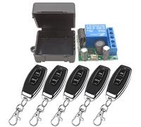 DieseRC Commutateur de Télécommande sans Fil 433Mhz 5V 12V 24V 1 Canal Radio Commande Relais Récepteur avec 5 émetteurs Porte-clés Contacts sans potentiel contrôleur de Relais