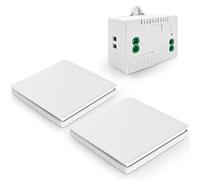 DieseRC Interrupteur d'éclairage Cinétique sans Fil Interrupteur de radiocommande de Panneau mural et Contrôleur de récepteur de Relais 10A avec Fusible, pas de Commutateur auto-générateur de batterie