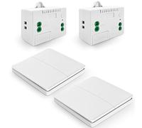 DieseRC Interrupteur d'éclairage Cinétique sans Fil Interrupteur de radiocommande de Panneau mural et Contrôleur de récepteur de Relais 10A avec Fusible, pas de Commutateur auto-générateur de batterie