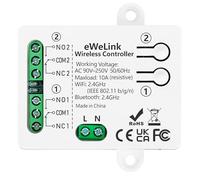 DieseRC Interrupteur Intelligent WIFI 2 canaux, AC 90V-250V 220V Sortie Passive Module Relais, Ewelink APP Contrôle WIFI compatible avec Alexa/Google Home, commutateur Inching/autobloquant