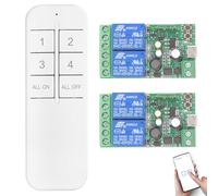 DieseRC Interrupteur Intelligent WIFI 2x2 canaux avec 1x émetteur Bluetooth, DC 5V 12V 24V 36V Sortie Passive Module Relais, Ewelink APP Contrôle WIFI compatible avec Alexa/Google Home