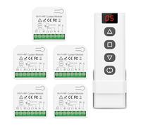 DieseRC Module de contrôleur de volet roulant intelligent sans fil 5 pièces avec 1 télécommande RF, contrôleur WIFI compatible avec le contrôle de l'application Google Home/Alexa et commutateur manuel