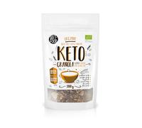 DIET-FOOD Granola Keto bio au cacao, riche en lipides végétaux, sans gluten, petit-déjeuner faible en glucides, snack non OGM sans sucres ajoutés 200 g (1 unité)