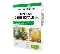 Diet Horizon - Ginseng Gelée Royale Bio - Complément Alimentaire - Système Immunitaire, Tonus & Vitalité - Fabriqué en France - 20 Ampoules