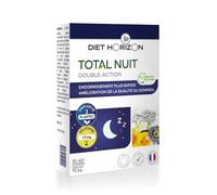 Diet Horizon - Total Nuit Double-Action - Libération Prolongée - Endormissement Plus Rapide - Amélioration de la Qualité du Sommeil - Mélatonine 1,9 mg - 30 Comprimés