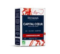 Dietaroma Gélules Capital Cœur Bio - Complément Alimentaire - Circulation Sanguine - Ail Noir, Olivier, Aubépine - 60 Gélules