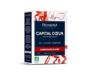 Dietaroma Gélules Capital Cœur Bio - Complément Alimentaire - Circulation Sanguine - Ail Noir, Olivier, Aubépine - 60 Gélules