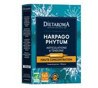 Dietaroma Ampoules Harpagophytum Bio - Articulations & Tendons - 20 Ampoules - Complément Alimentaire - Commerce Équitable Fair For Life