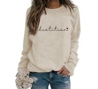 Dietitian Sweatshirt, Nutritionist Dietetics Student Shirt, Women's Long Sleeve Pullover Top Basic Clothes