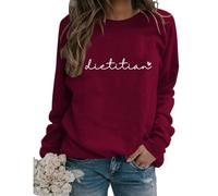 Dietitian Sweatshirt, Nutritionist Dietetics Student Shirt, Women's Long Sleeve Pullover Top Basic Clothes