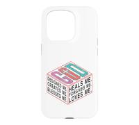 Dieu a conçu, créé, béni, guérit et me pardonne Coque pour iPhone 15 Pro