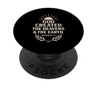 Dieu a créé Les cieux et la Terre Genèse 1:1 PopSockets PopGrip Adhésif