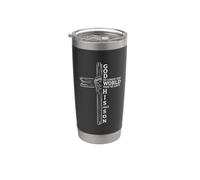 Dieu aimé le monde avec verset biblique Jésus Visage Croix Graphique Gobelet isotherme en acier inoxydable double paroi