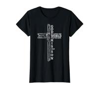 Dieu aimé Le Monde avec Verset biblique Jésus Visage Croix Graphique T-Shirt Graphique avec Valeur