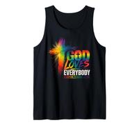 Dieu Aime Tout Le Monde Rainbow Pride Christian Cross Love Débardeur