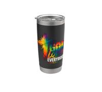 Dieu aime tout le monde Rainbow Pride Christian Cross Love Gobelet isotherme en acier inoxydable double paroi