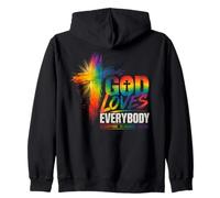 Dieu Aime Tout Le Monde Rainbow Pride Christian Cross Love Sweat à Capuche