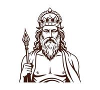 dieu antique au style vintage Stickers gravés 49.2x59.6cm Embellissement mural Café