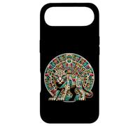 Dieu aztèque Tezcatlipoca et léopard avec Calendrier Maya Coque pour iPhone Air