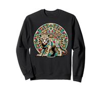 Dieu aztèque Tezcatlipoca et léopard avec calendrier maya Sweatshirt