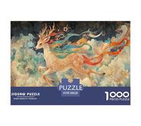 Dieu cerf Puzzles 1000 Pieces Cadeau Unique Jeu Éducatif Défi Jouet À De Qualité Supérieure Peinture Art pour Adultes Enfants 38x26cm/1000pcs