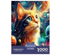 Dieu Chat Ciel étoilé Puzzle De 1000 Pièces pour Adultes Et Enfants À Partir De 12 Ans Jeu Cadeau Unique Divertissement Créatif Cadeau Classiques Décoration De La Maison 38x26cm/1000pcs