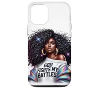 Dieu Combat Mes batailles Femmes chrétiennes Noires Melanine Sista Coque pour iPhone 12/12 Pro