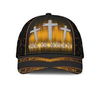 Dieu Croix Il Est Ressuscité Couleur Jaune Unisexe Casquettes De Baseball Stylée Casquette De Baseball Anti UV Hip-Hop Cap pour Toutes Les Saisons Extérieur Cyclisme