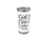 Dieu de l'amour et de la paix citation de la Bible chrétienne Gobelet isotherme en acier inoxydable double paroi