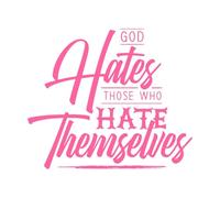 Dieu déteste ceux qui se détestent eux-mêmes. Citations inspirantes sur Dieu Stickers muraux en PVC 49.2x57.8cm Culture du tatouage Rose