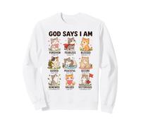 Dieu Dit Je suis Chats Verset Biblique Chrétien Chaton Foi Sweatshirt