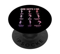Dieu Dit Que Je suis Assez Forte, Unique, choisie, courageuse et aimée PopSockets PopGrip Adhésif