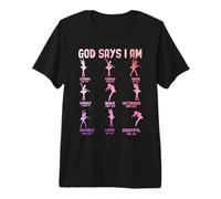 Dieu Dit Que Je suis Assez Forte, Unique, choisie, courageuse et aimée T-Shirt Haut de Gamme