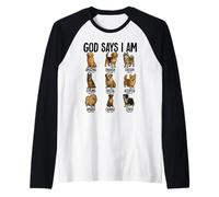 Dieu Dit Que Je suis Chien Races christianisme Jésus Bible Manche Raglan