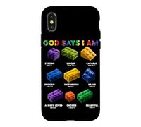 Dieu Dit Que Je suis chrétien, maître Constructeur de Jouets de Construction de Blocs Coque pour iPhone X/XS