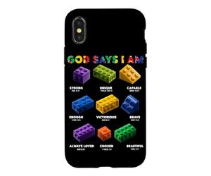 Dieu Dit Que Je suis chrétien, maître Constructeur de Jouets de Construction de Blocs Coque pour iPhone X/XS