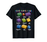 Dieu Dit Que Je suis chrétien, maître Constructeur de Jouets de Construction de Blocs T-Shirt