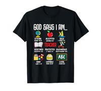 Dieu dit que je suis professeur : fort, accepté, audacieux, racheté T-Shirt