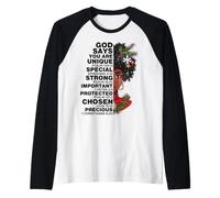 Dieu Dit Que tu ES Winter Melanin Queen Black Girl Magic Snow Manche Raglan