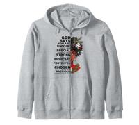 Dieu Dit Que tu ES Winter Melanin Queen Black Girl Magic Snow Sweat à Capuche
