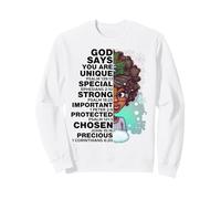 Dieu Dit Que tu ES Winter Melanin Queen Black Girl Magic Snow Sweatshirt