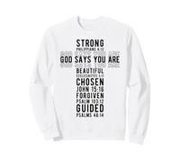 Dieu Dit Que Vous êtes chrétien Typographie en Forme de Croix Sweatshirt