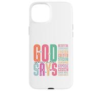 Dieu Dit Que Vous êtes des versets bibliques chrétiens colorés Coque pour iPhone 15 Plus
