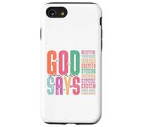 Dieu Dit Que Vous êtes des versets bibliques chrétiens colorés Coque pour iPhone SE (2020) / 7/8