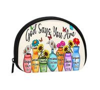 Dieu Dit Que Vous êtes Unique, spécial, Adorable et précieux. Petit Porte-Monnaie en Forme de Coquillage pour Femmes et Hommes - Petit Portefeuille zippé, Porte-Monnaie de ge Portable pour pièces, cl