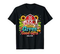 Dieu donne de bons cadeaux Farm Bible Verse Yee Haw VBS 2025 T-Shirt