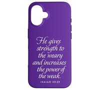 Dieu donne de la force aux fatigués et aux faibles Isaïe 40 29 Coque pour iPhone 16